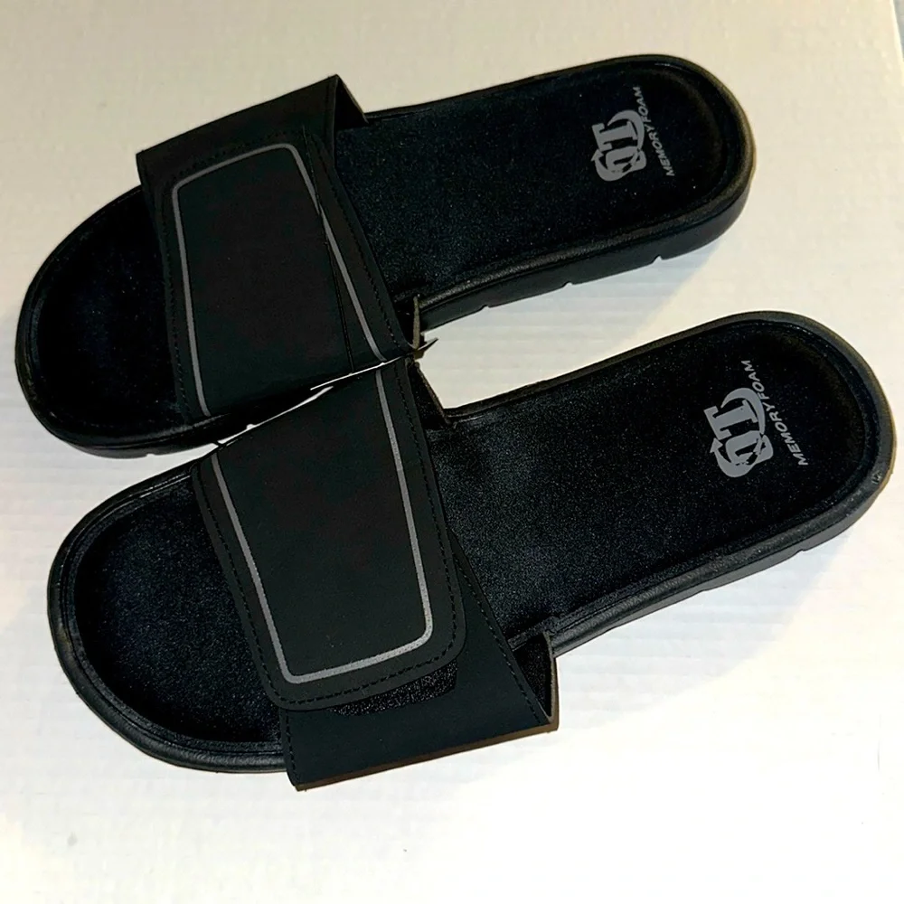 Men’s Revolution Slide Sandals Size Large 11/12 Memory Foam NEW